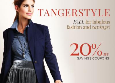 Tanger Outlet Centers 20% off coupon to celebrate the start of the Back to School shopping ...