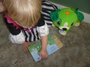 Read with me Scout following along