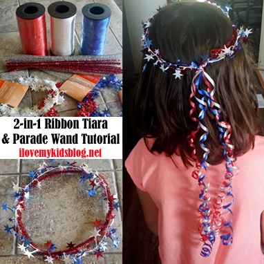 DIY 2-in-1 Ribbon Tiara and Parade Wand Tutorial
