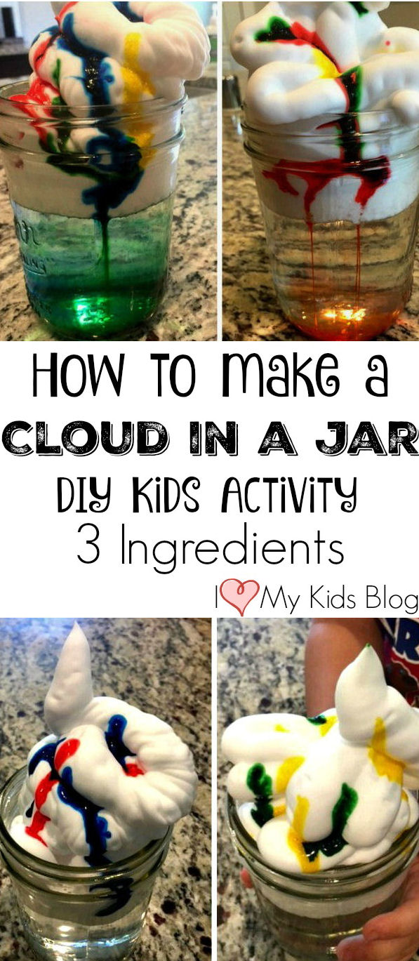 How to make a cloud in a jar, DIY kids activity, 3 ingredients