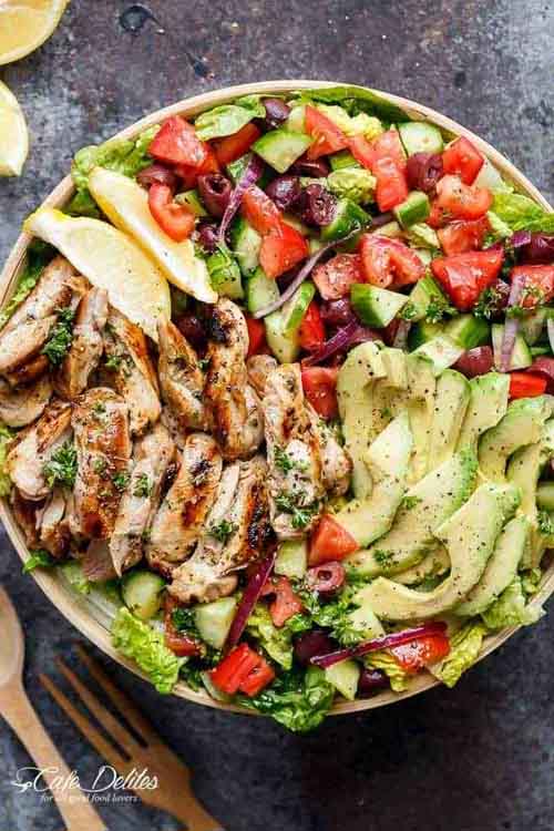 Veggies Most: Grilled Chicken Lemon Herb Mediterranean Salad