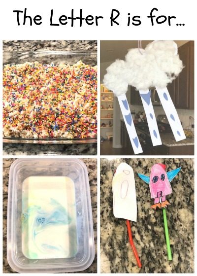 R is for Rice Krispie, Rain, Rainbow and Rocket: Preschool Activities for the Letter R