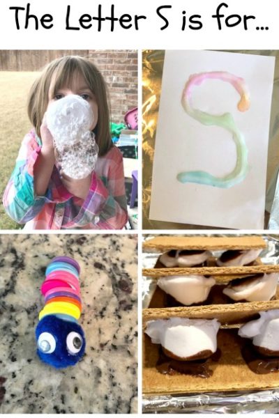 S is for Snake, Salt and Smore: Preschool Activities for the Letter S